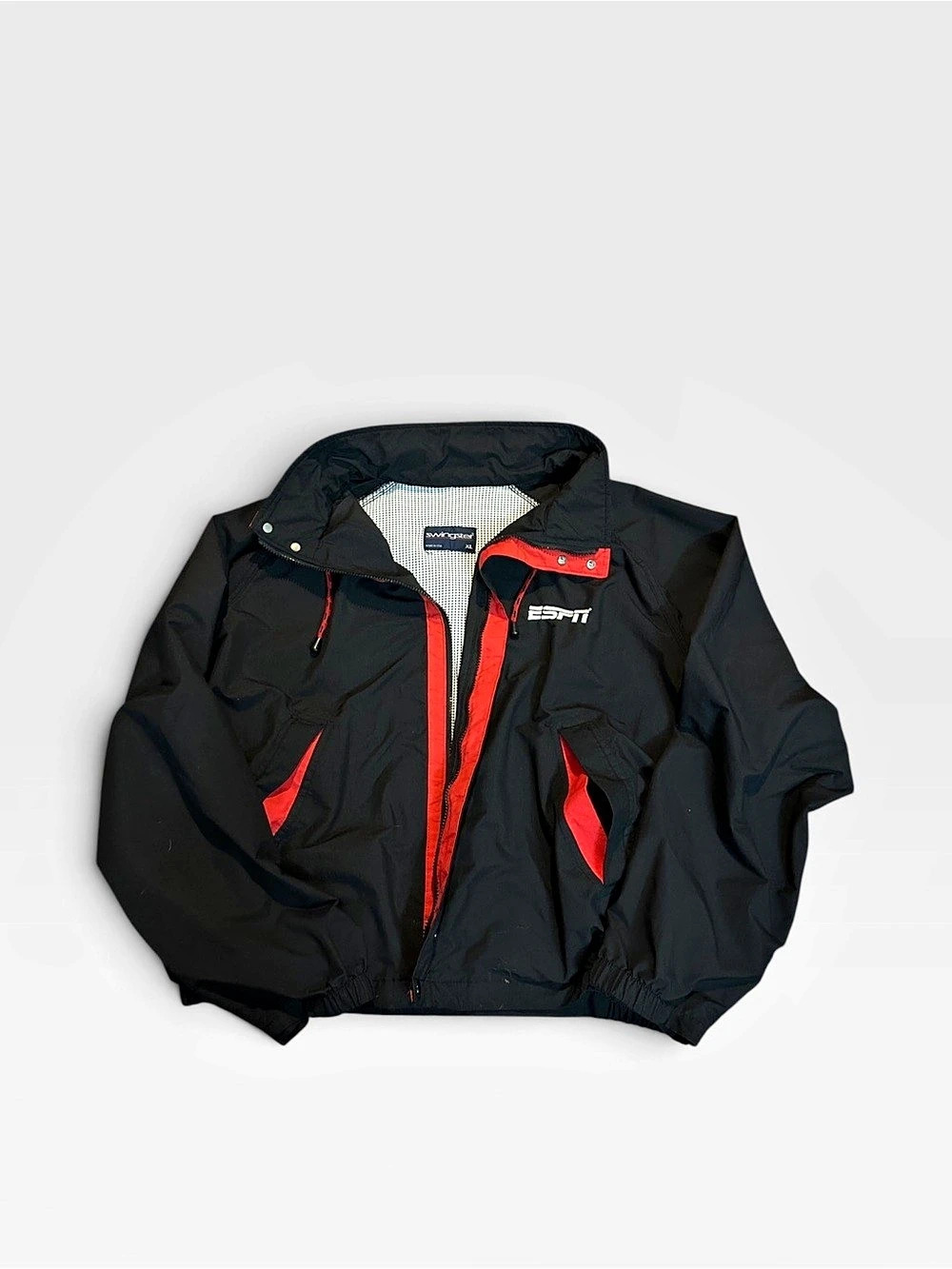 ESPN Vintage Black & Red Windbreaker Jacket